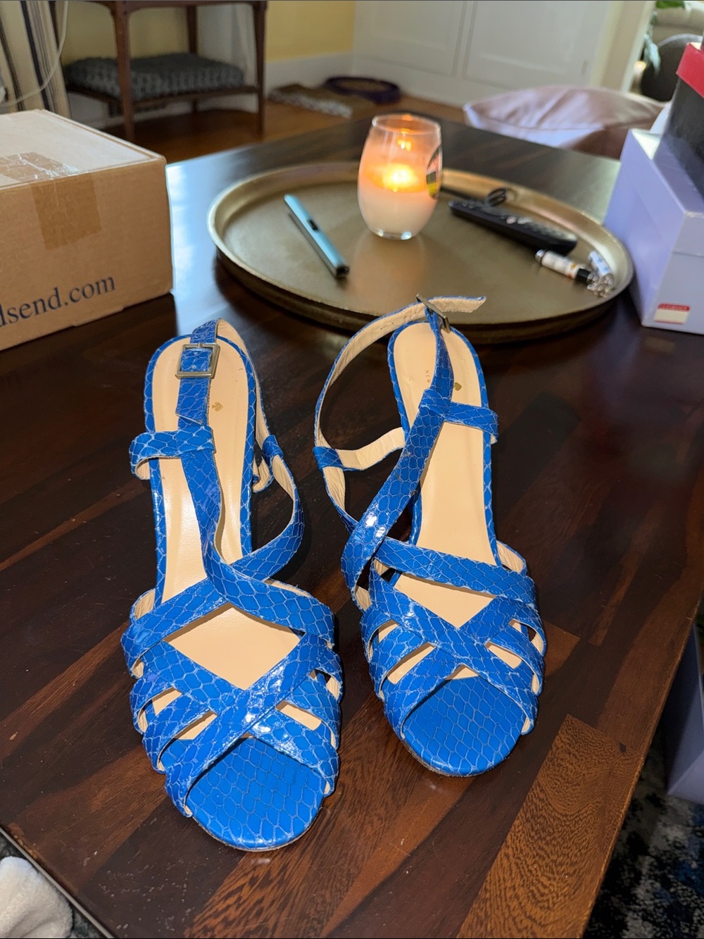 kate spade Electric Blue Strappy Heeled Sandals